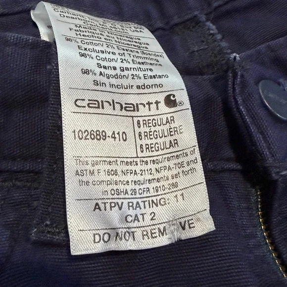 Carhartt FR Flame Fire Resistant Navy Canvas Work Pant 102689-410 Women-6359 - Picture 5 of 12